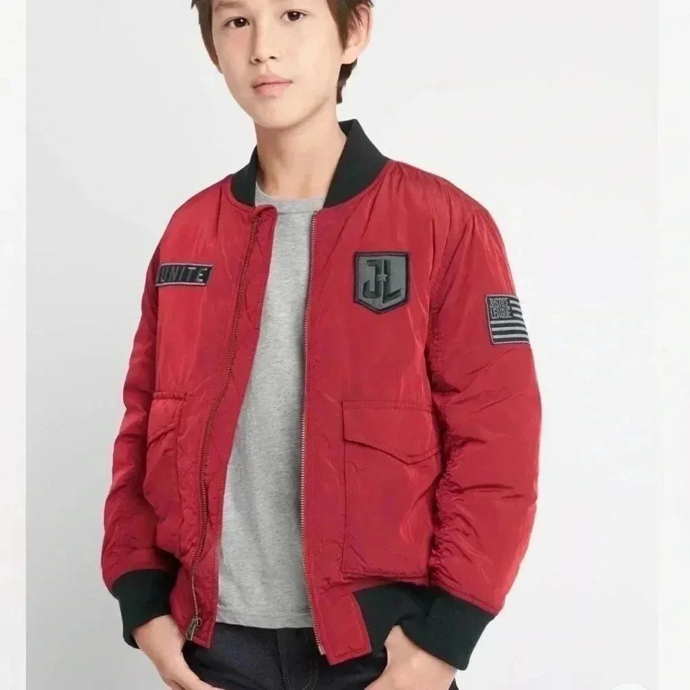 Gap NWT GapKids DC Justice League flight jacket, Red Size Medium